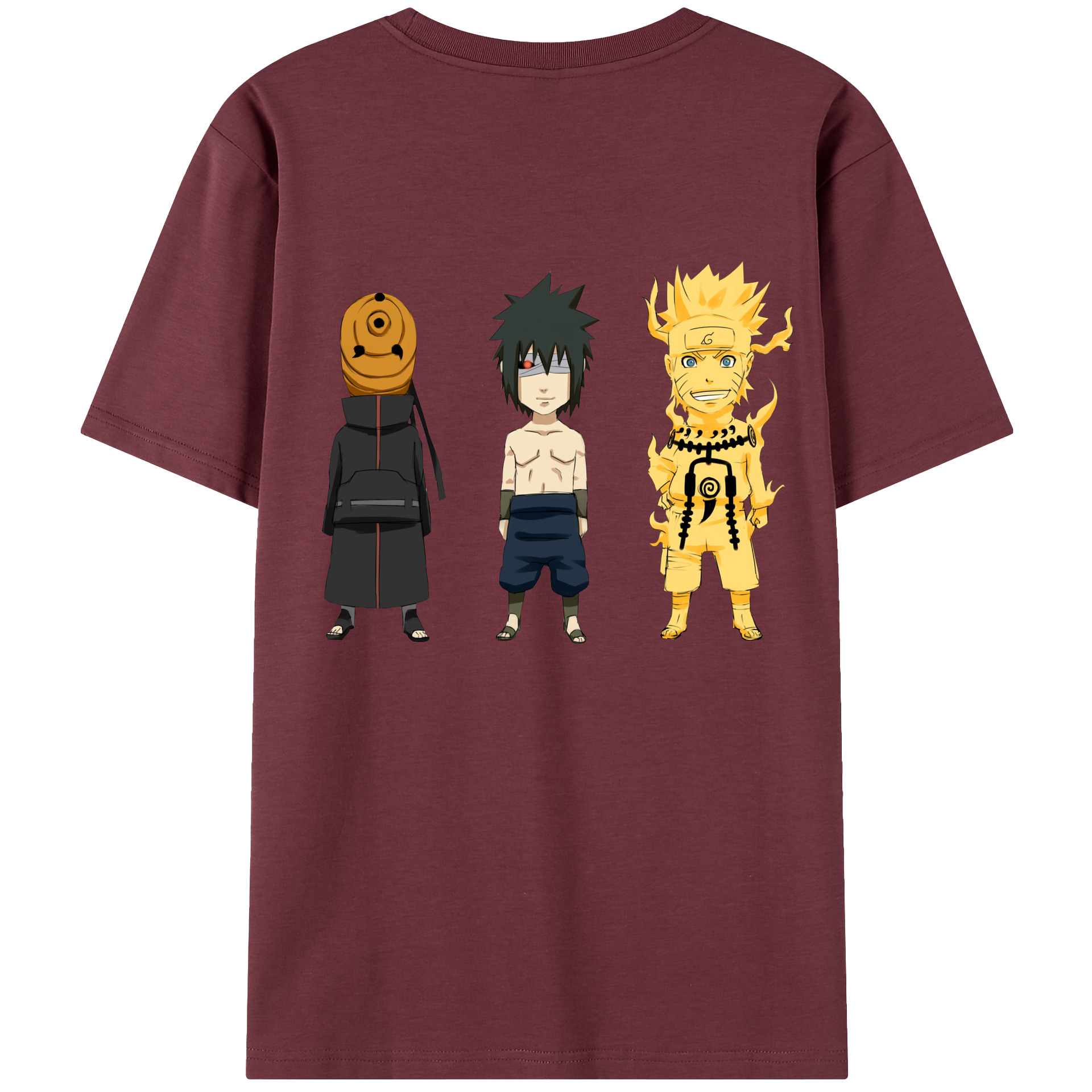 （画像用） NARUTO -ナルト- うちは サスケ Uchiha Sasuke 綿100％半袖Tシャツ（背面プリント）